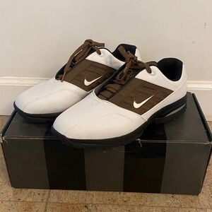 Nike Golf Men's White and Brown Shoes
